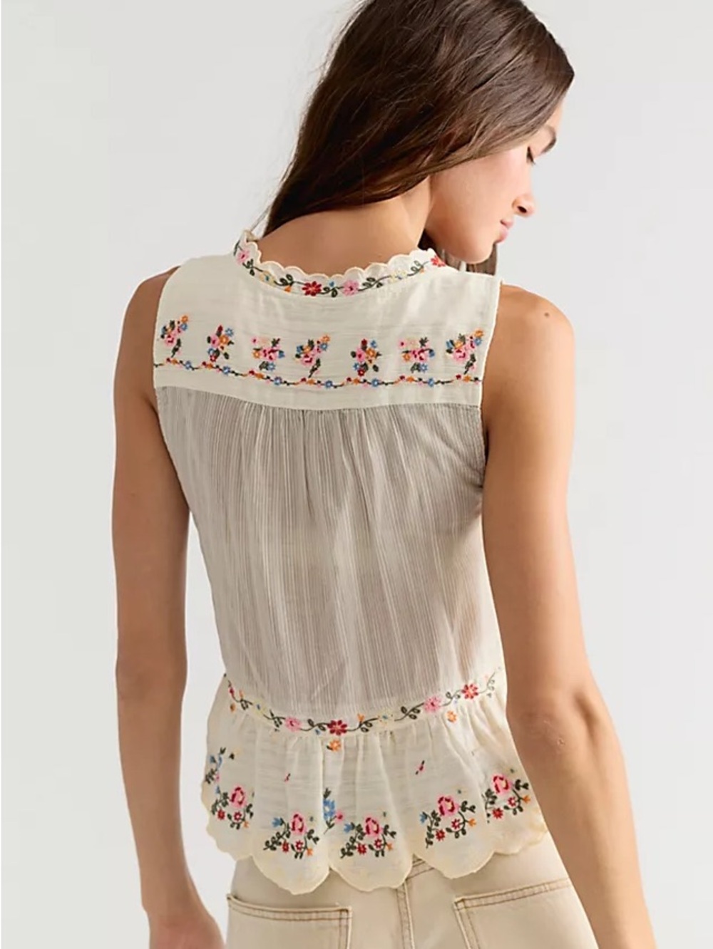 Free People Ellis Floral Embroidered Blouse - Picture 2 of 4